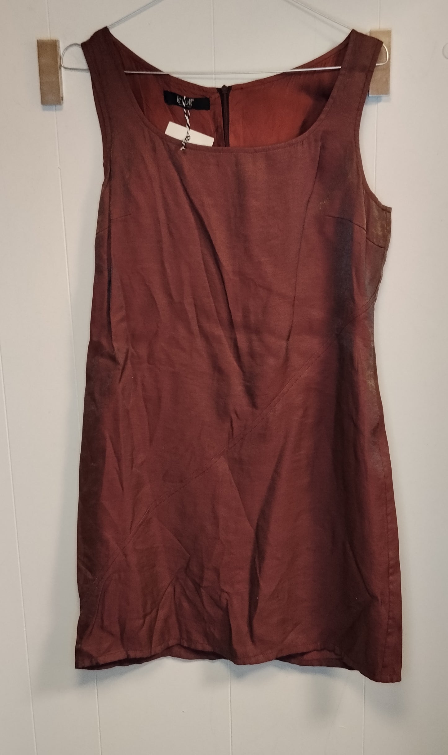 Completo Donna Elegante Marrone Rame 2 Pezzi Giacca + Top Taglia 46 Le Full