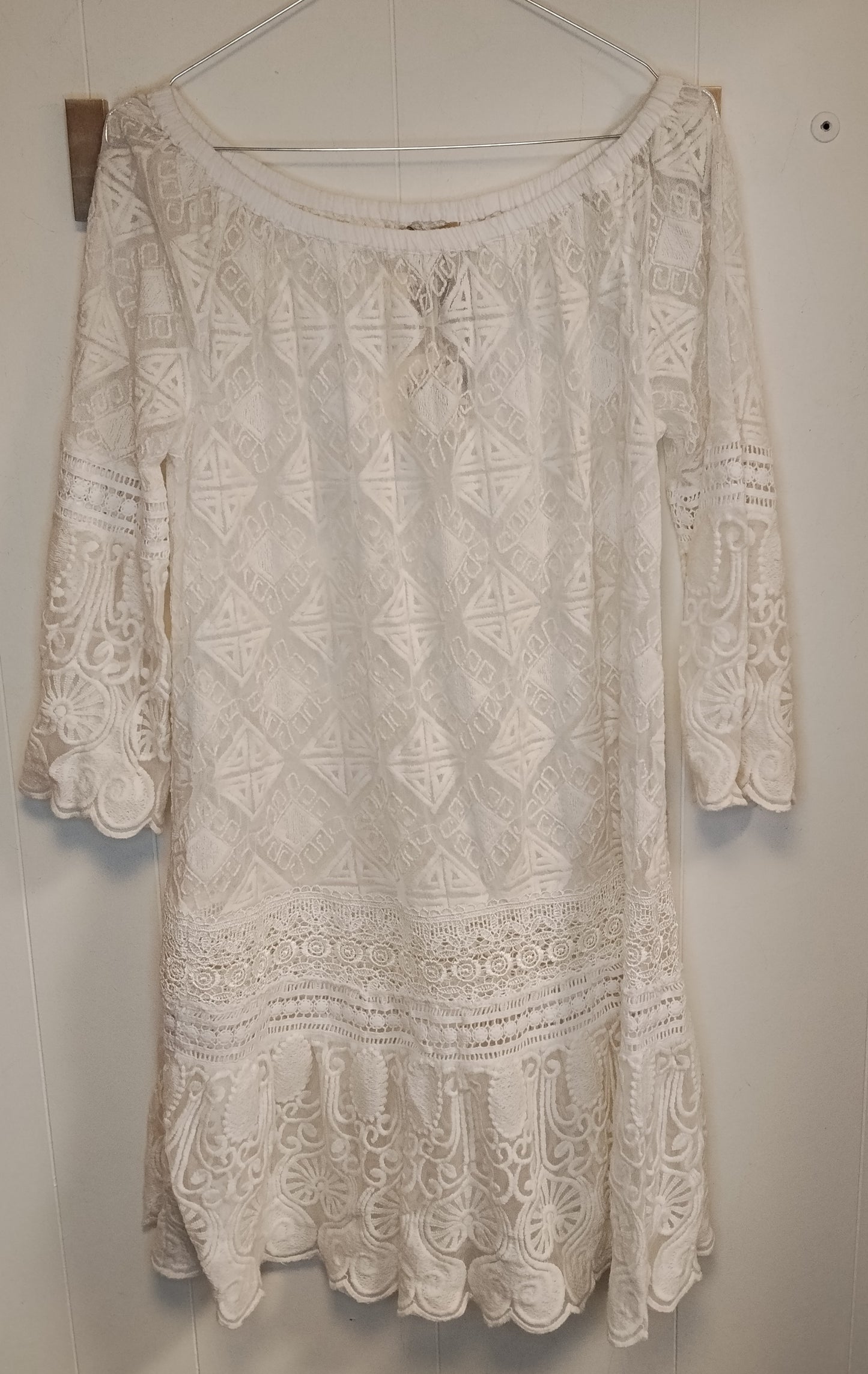 Vestito Positano Bianco Pizzo Boho S/M Abito Mare Estate
