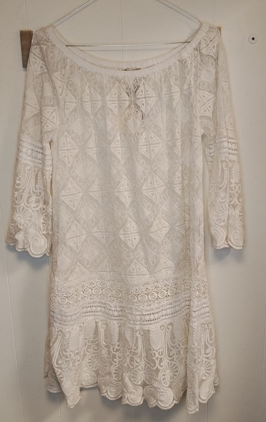 Vestito Positano Bianco Pizzo Boho S/M Abito Mare Estate