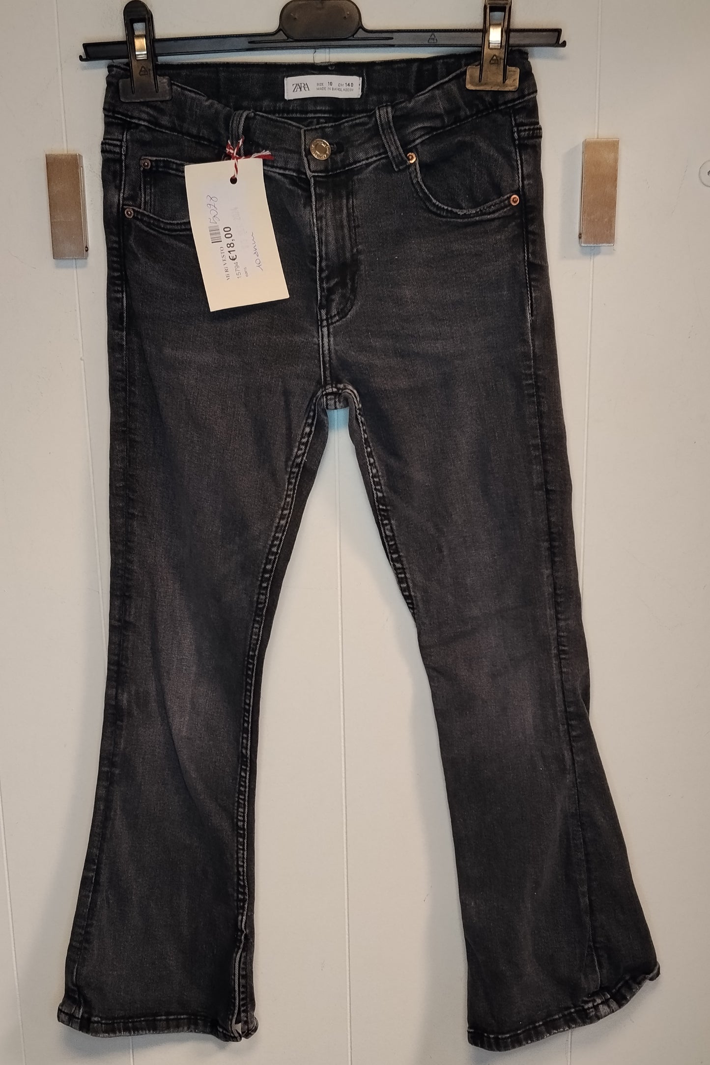 Jeans Bambina Zara Taglia 10 Anni 140 cm Bootcut Denim Grigio