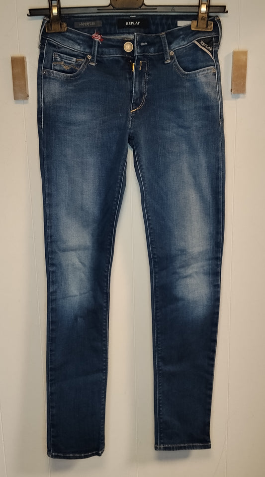 Jeans Donna Replay Hyperflex Taglia 38 Slim Fit Stretch Denim Premium
