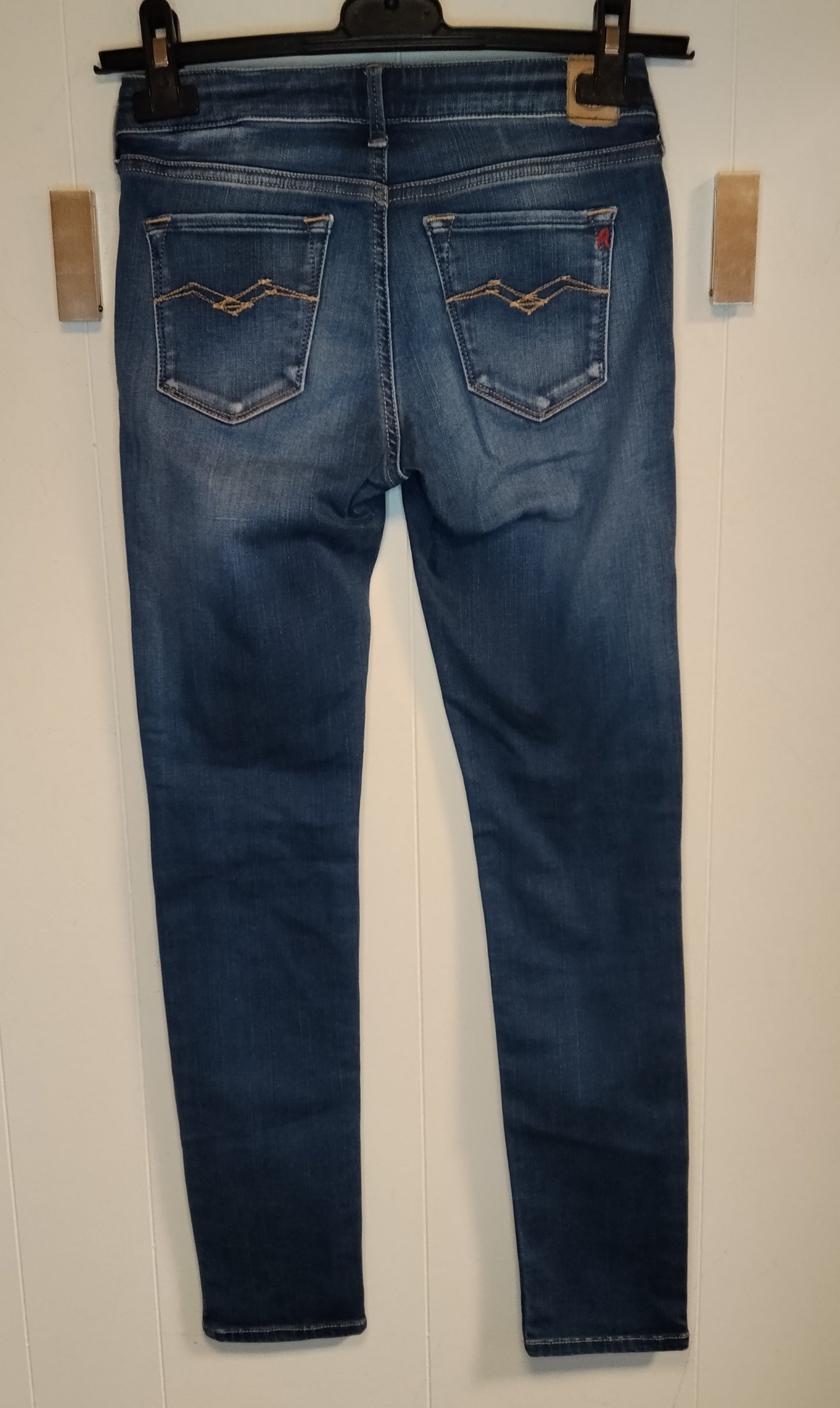 Jeans Donna Replay Hyperflex Taglia 38 Slim Fit Stretch Denim Premium