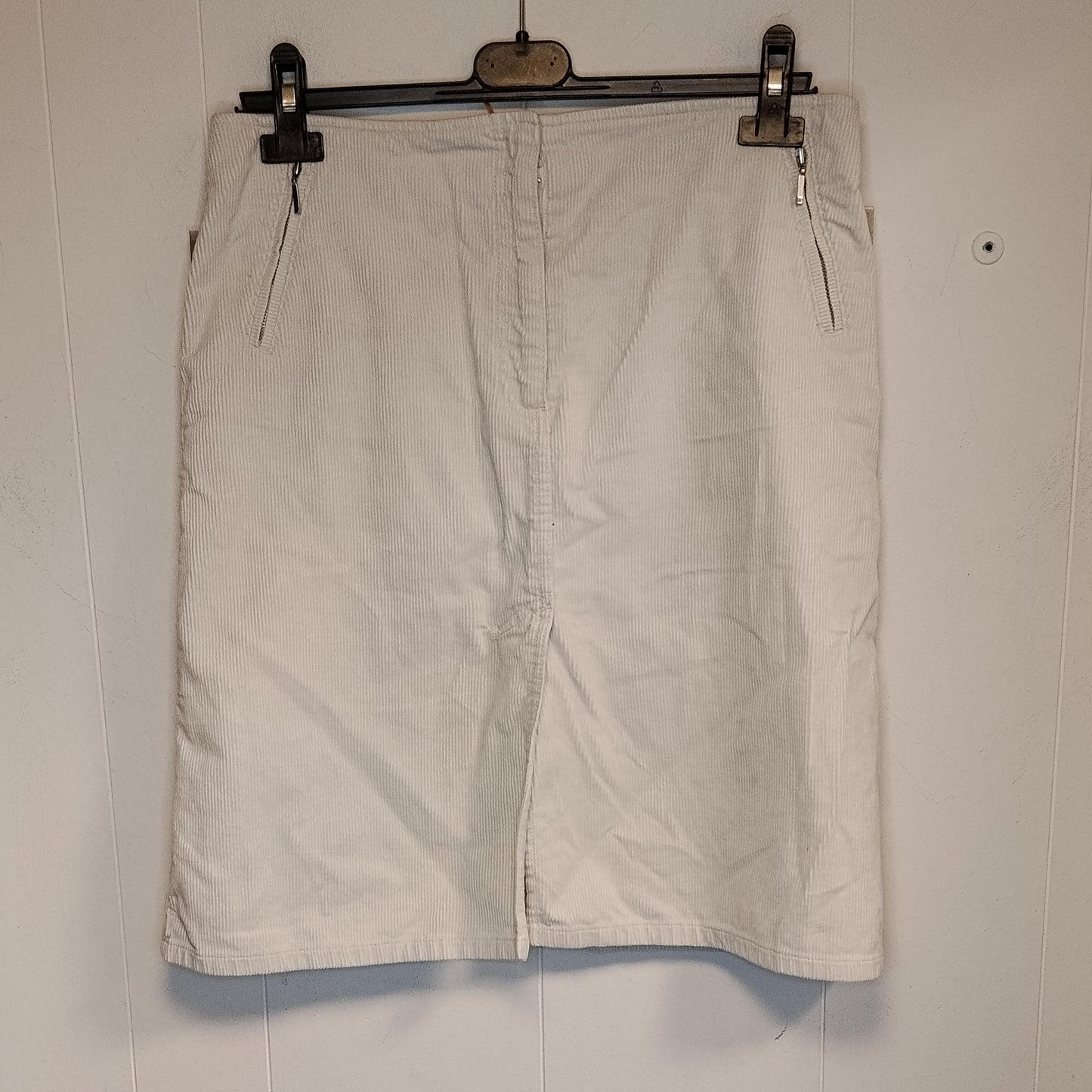 Gonna Velluto a Coste Beige Taglia 44 Donna Midi Casual Elegante