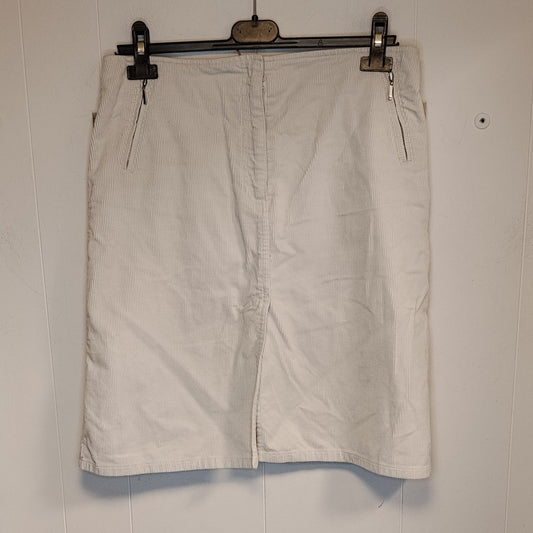 Gonna Velluto a Coste Beige Taglia 44 Donna Midi Casual Elegante