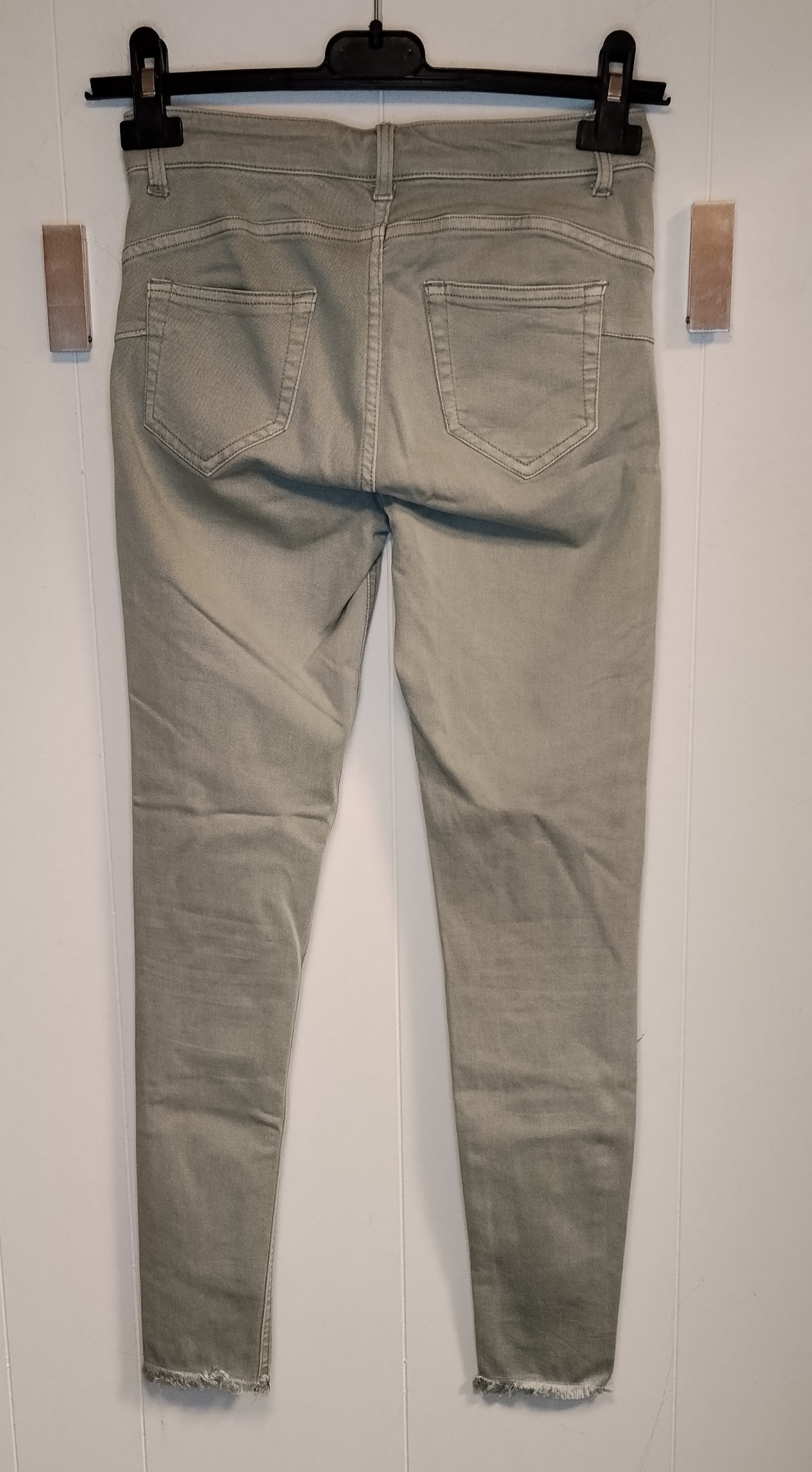 Jeans Skinny Donna Verde Chiaro XS Vita Bassa Stretch Casual