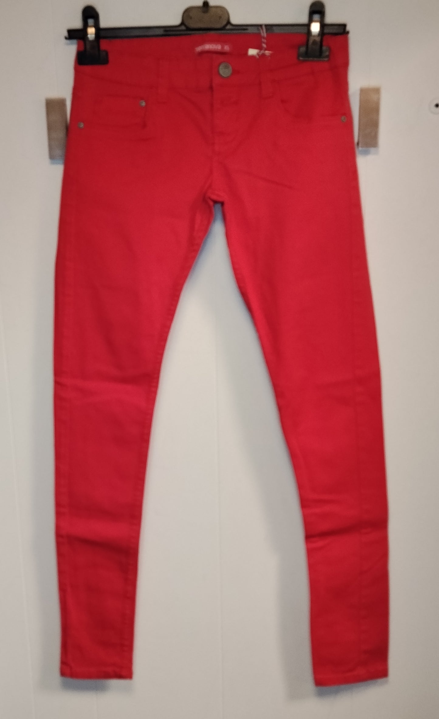 Jeans Skinny Donna Rosso Terranova XS Pantalone Aderente Casual