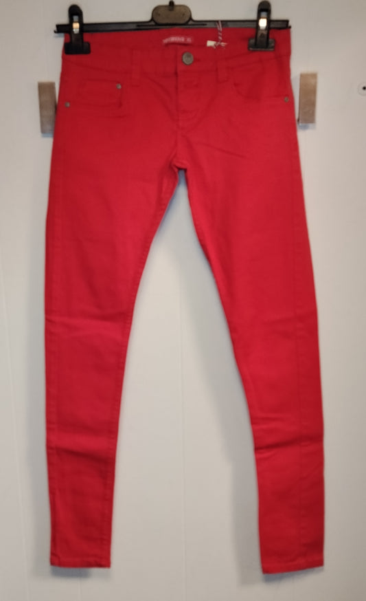 Jeans Skinny Donna Rosso Terranova XS Pantalone Aderente Casual