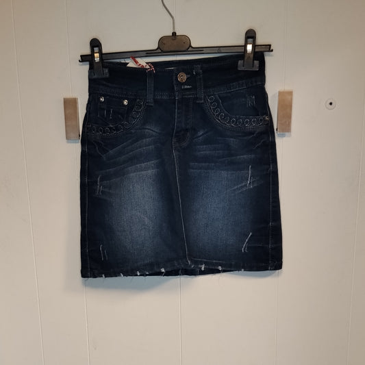 Gonna Jeans Donna XS 34 Denim Corta Effetto Used Casual