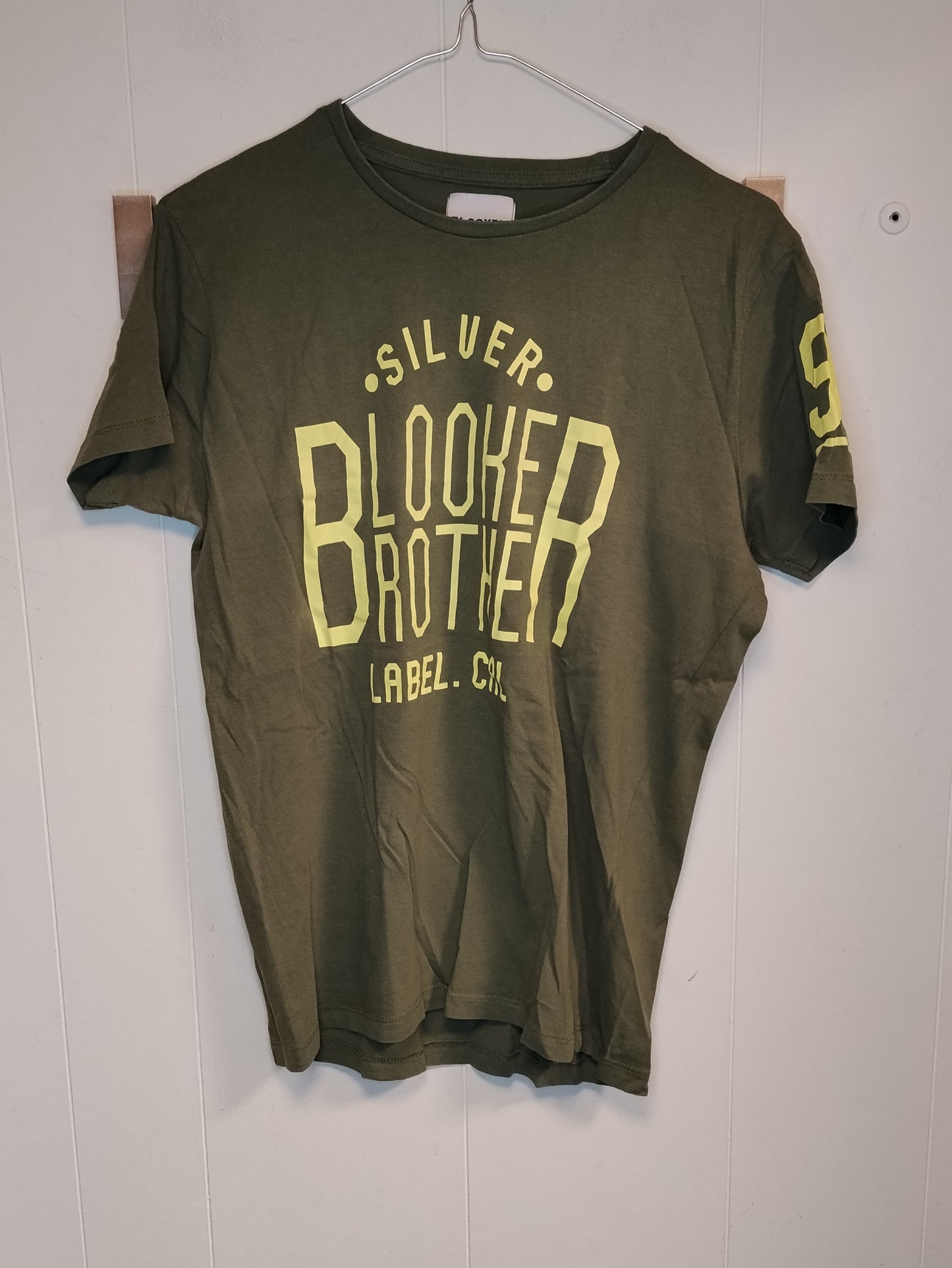 T-shirt Uomo Verde Militare con Stampa Logo Taglia S Casual
