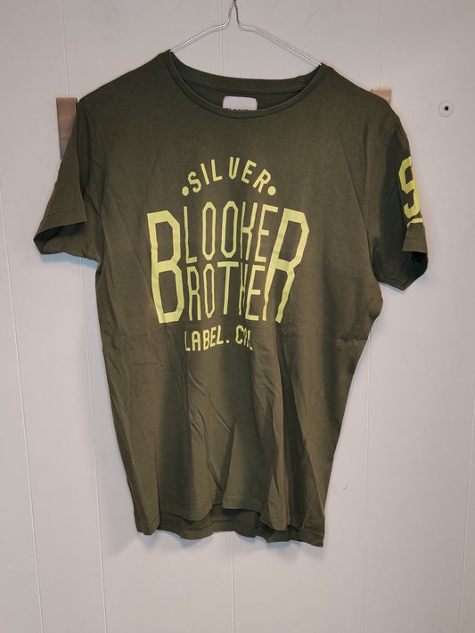 T-shirt Uomo Verde Militare con Stampa Logo Taglia S Casual