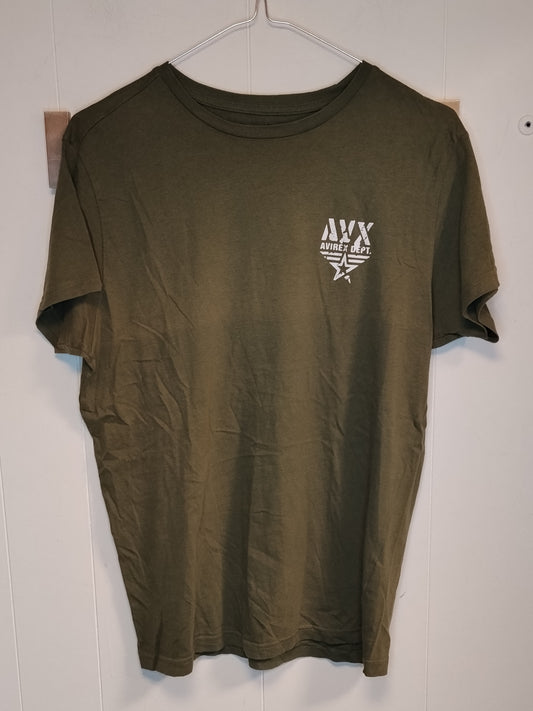 T-shirt Avirex Uomo Taglia M Verde Militare Logo Frontale Casual Streetwear