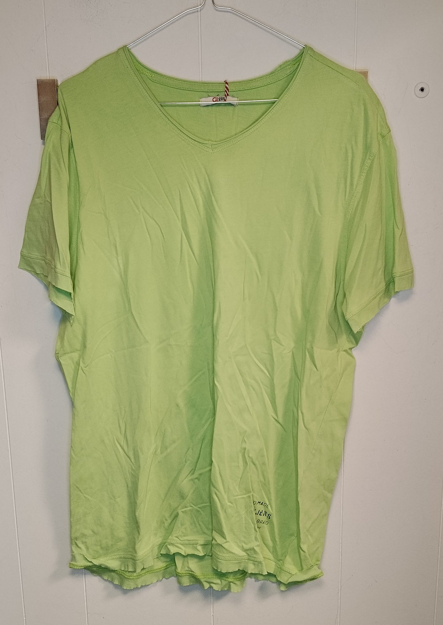 T-shirt Gaudì Jeans Donna Taglia XL Verde Lime Scollo a V Casual Estiva
