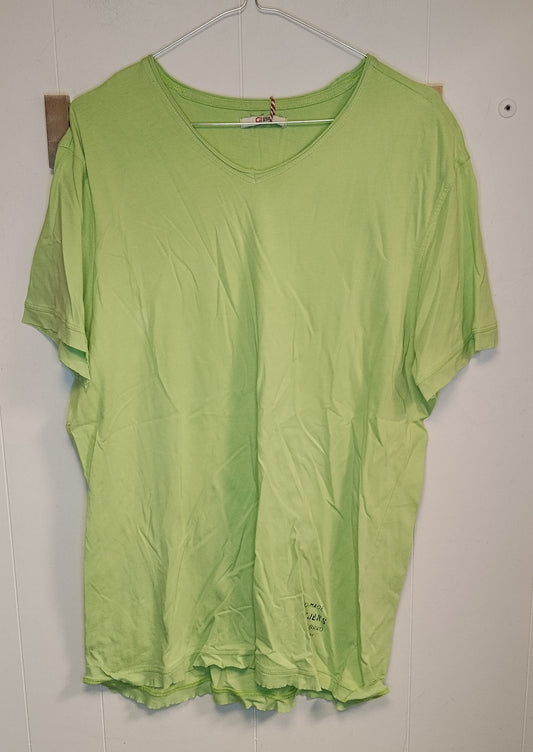 T-shirt Gaudì Jeans Donna Taglia XL Verde Lime Scollo a V Casual Estiva