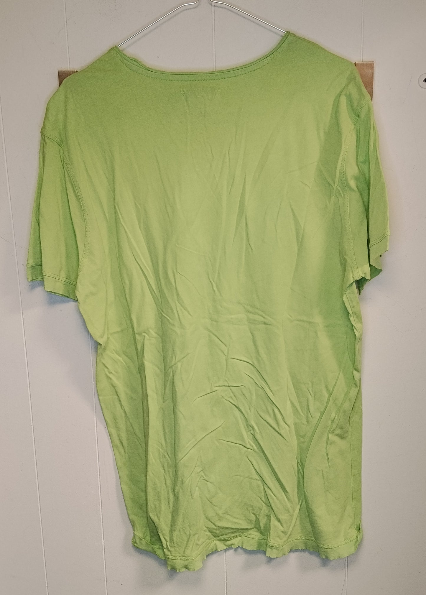 T-shirt Gaudì Jeans Donna Taglia XL Verde Lime Scollo a V Casual Estiva