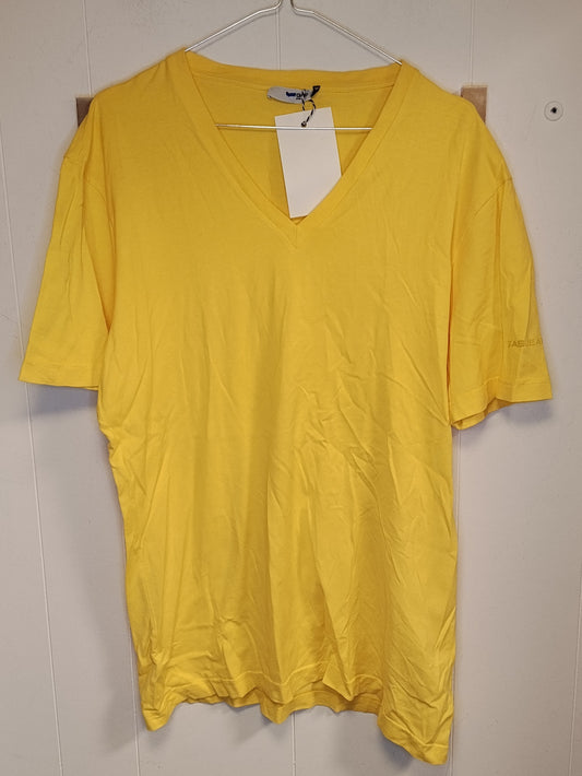 T-shirt GAS Uomo Taglia XL Gialla Scollo a V Casual Estiva Basic