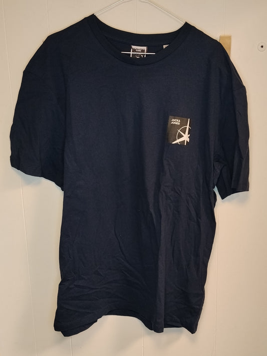T-shirt Jack & Jones Uomo Taglia XL Blu Scuro Con Taschino Nuova con Cartellino