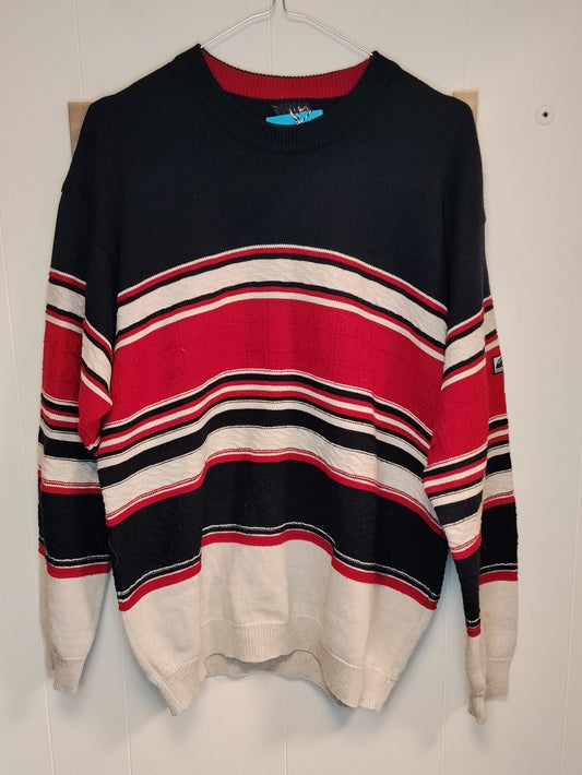 Maglione Navigare Uomo Taglia XL Multicolor Righe Girocollo Casual Invernale