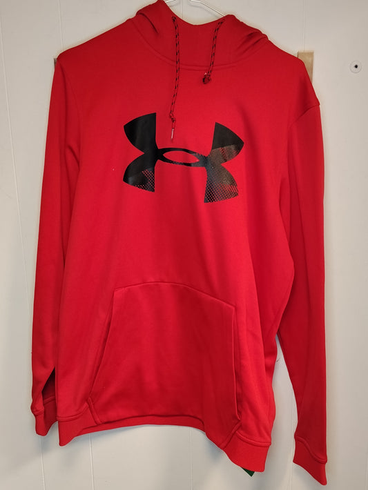 Felpa Under Armour Uomo Taglia M Rossa Cappuccio Logo Frontale Sportiva