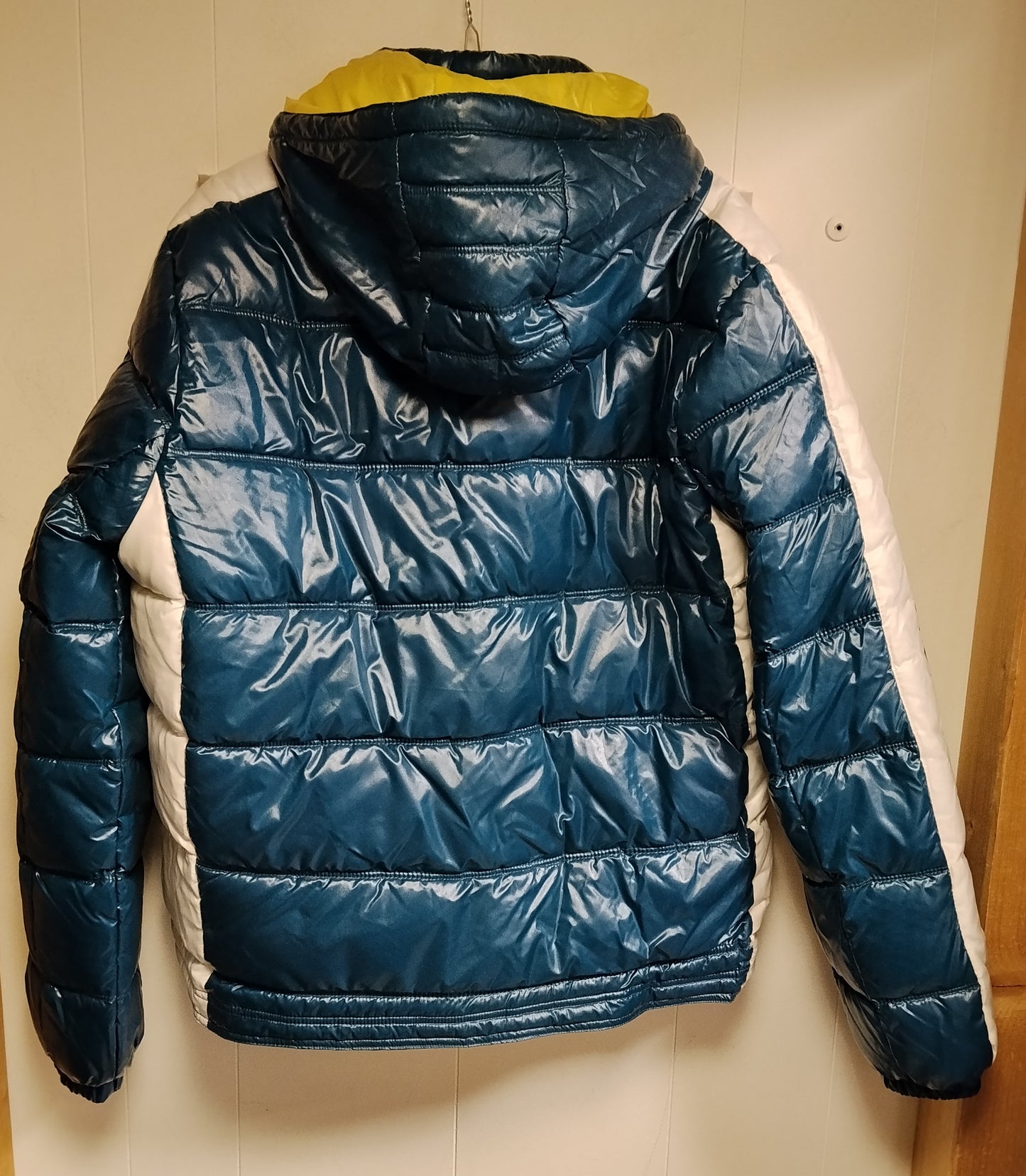 Piumino Alcott & Co Uomo Taglia XXL Blu Lucido Cappuccio Giallo Invernale