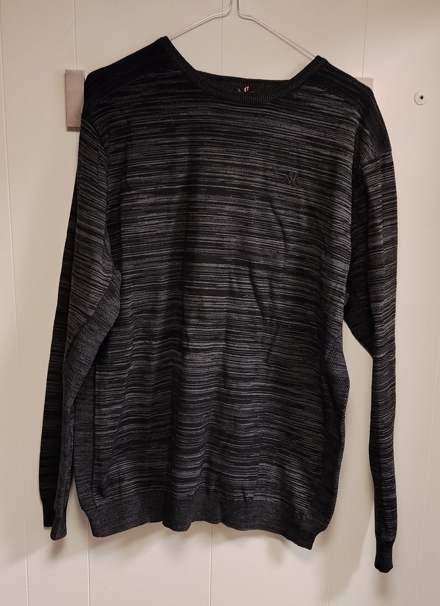 Maglione Kappa Uomo Taglia XL Nero Grigio Girocollo Casual Leggero