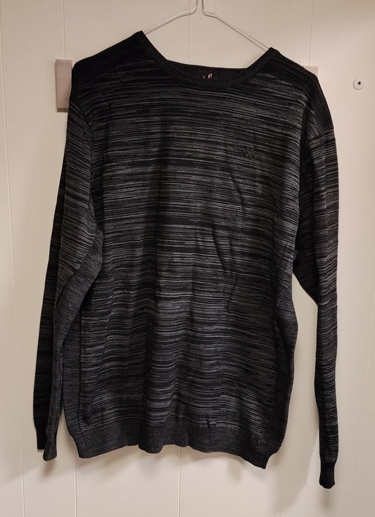 Maglione Kappa Uomo Taglia XL Nero Grigio Girocollo Casual Leggero
