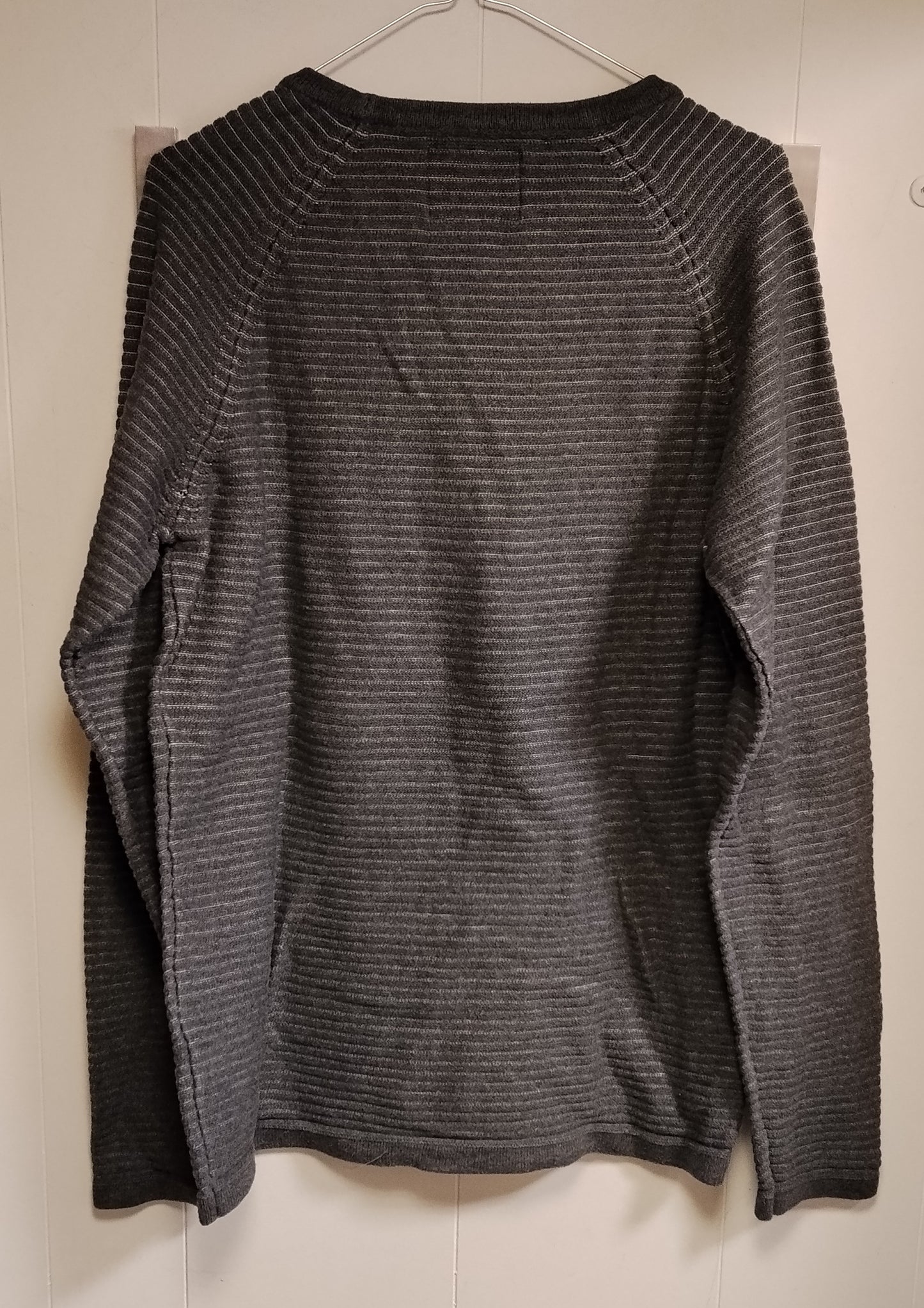 Maglione Jack & Jones Uomo Taglia L Grigio Girocollo Texture Righe Casual