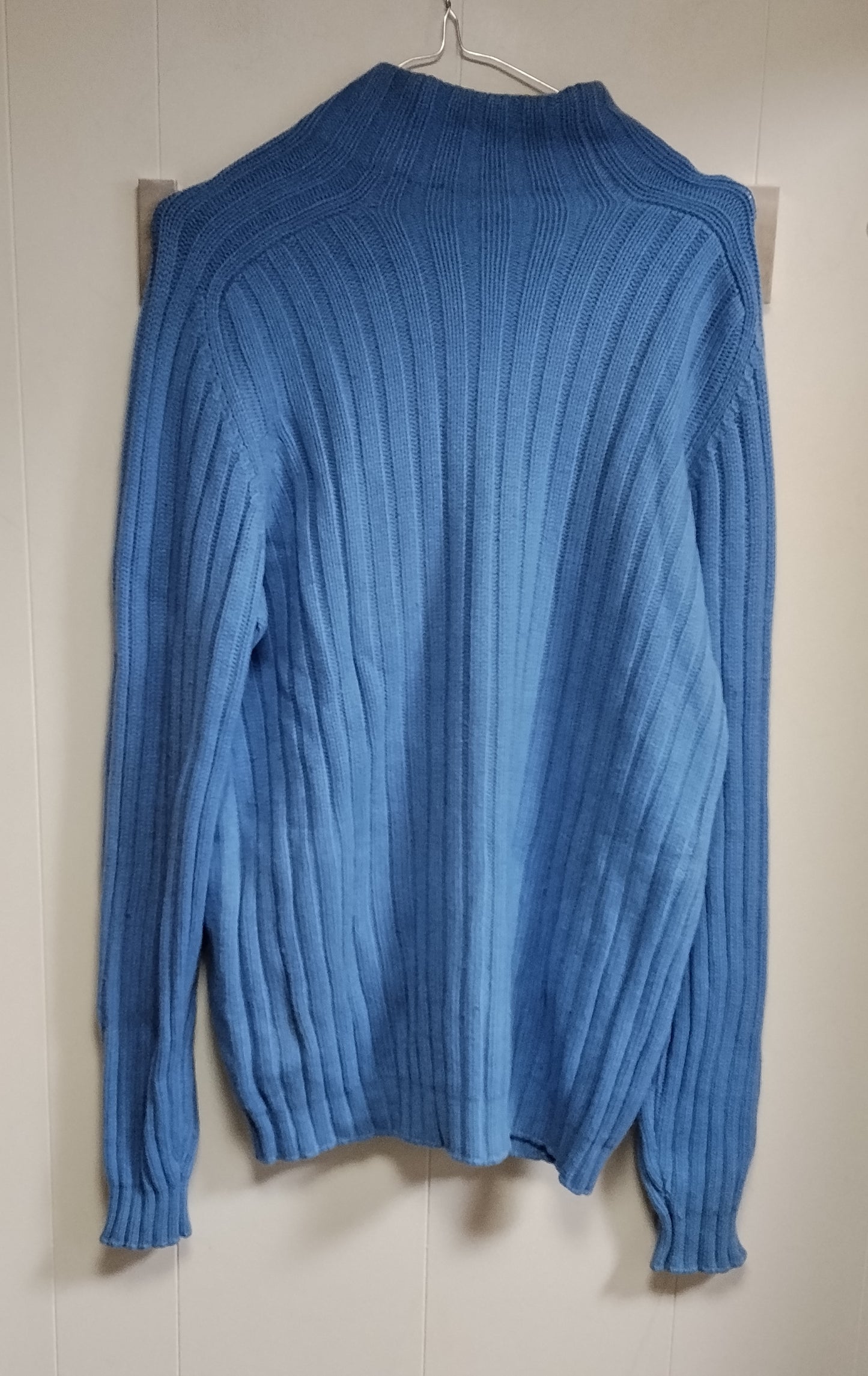 Maglione Uomo Peter Brown Taglia 50 Azzurro Zip Collo Alto Casual