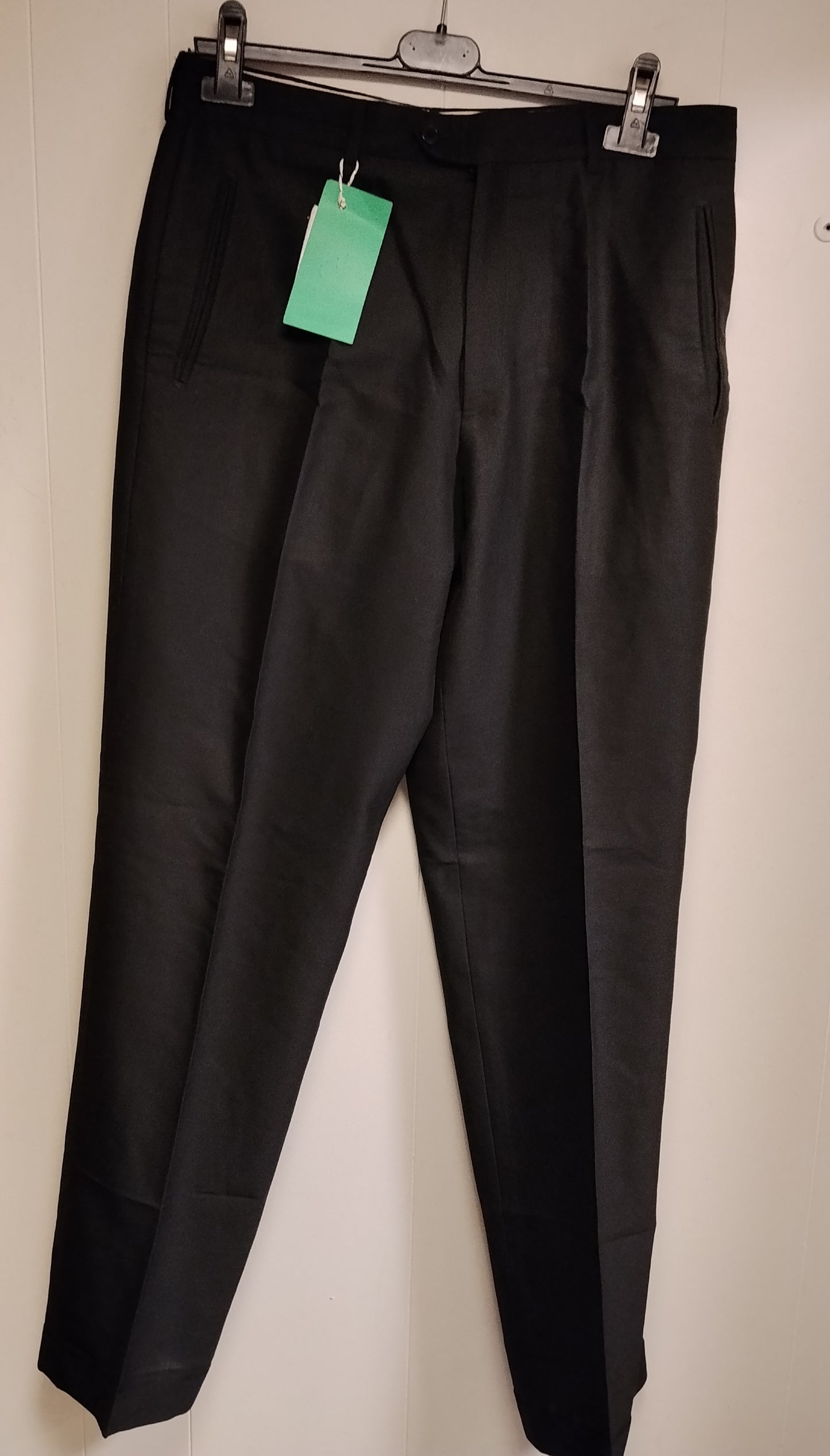 Pantaloni Uomo Eleganti Neri Taglia 50 Classici Business