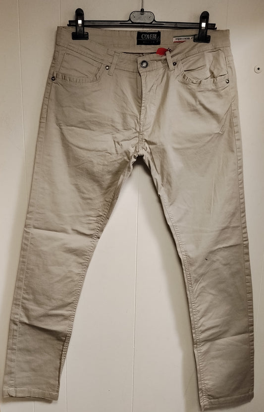 Pantaloni Uomo Enrico Coveri Taglia 48 Beige Casual Cotone