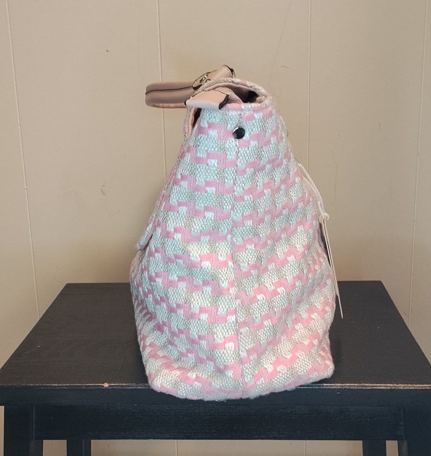 Borsa Donna Sara Moda Rosa Bianco Fantasia Nuova con Cartellino