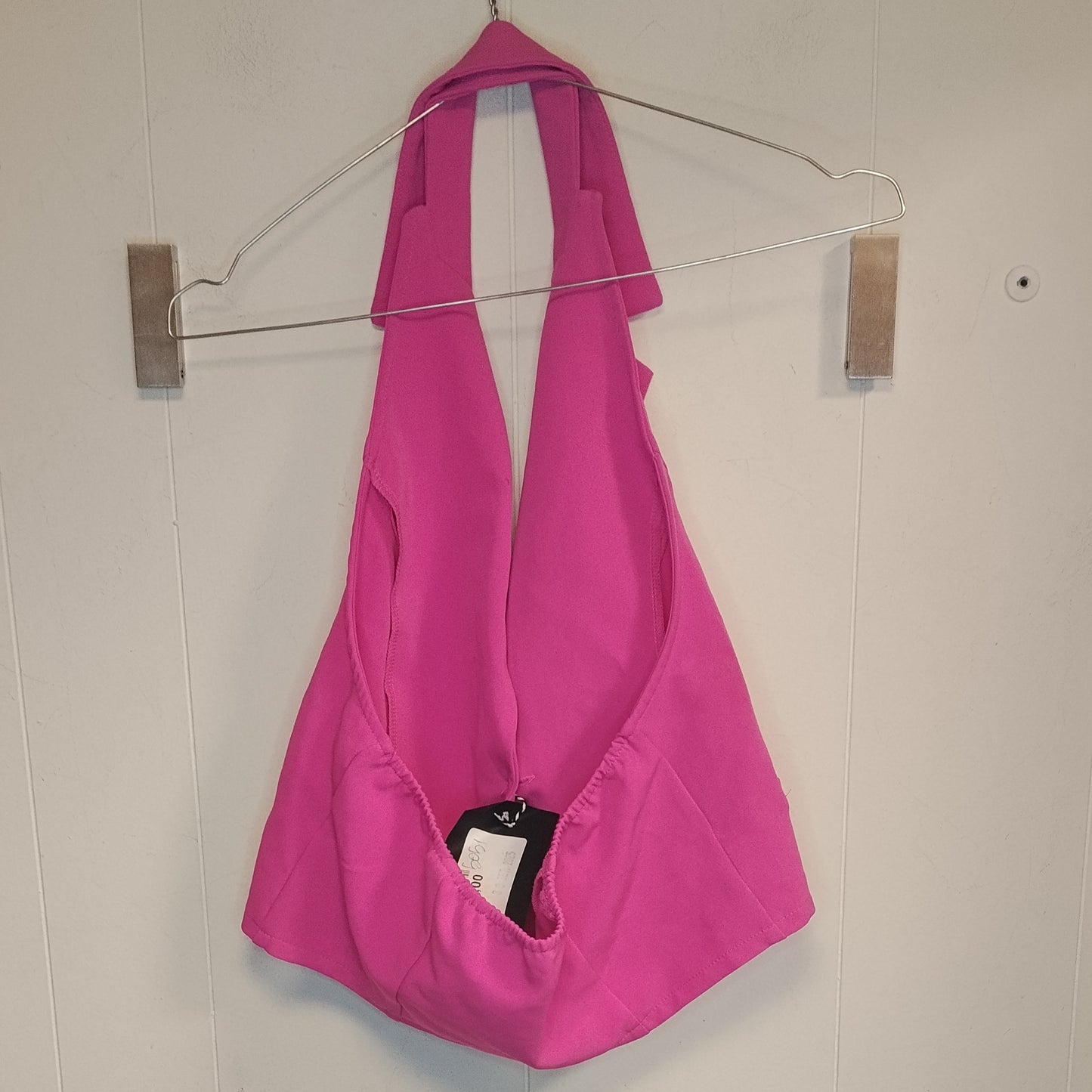Top Gilet Donna Taglia S Fucsia Halter Elegante Fashion