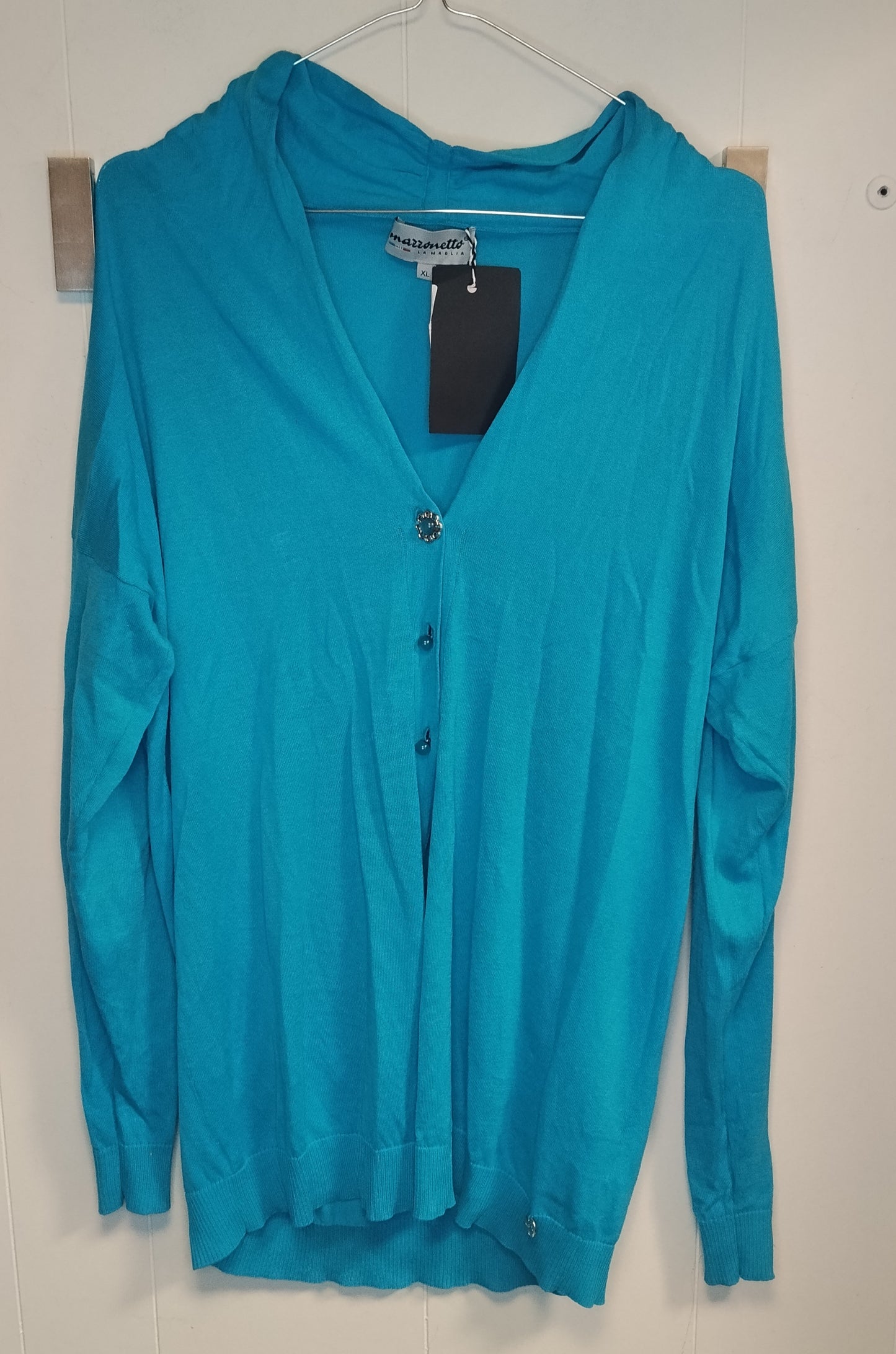 Cardigan Marzonetto Donna Taglia XL Turchese Leggero Elegante
