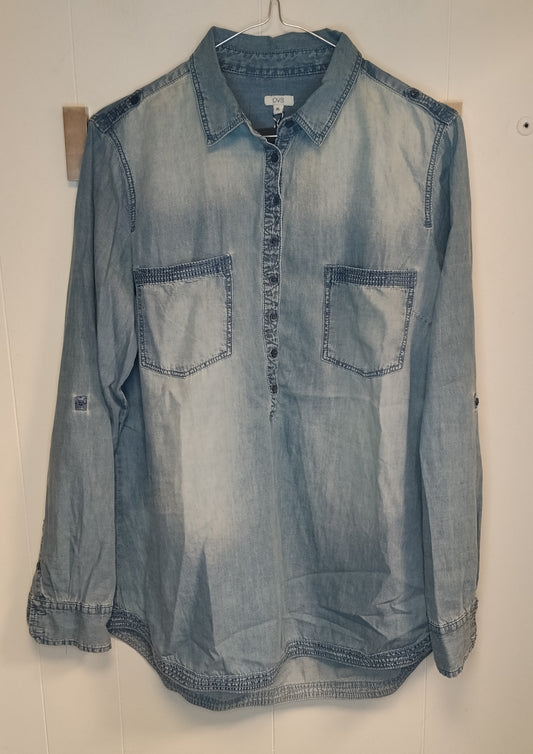 Camicia OVS Donna Taglia XL Denim Chiaro Casual Oversize