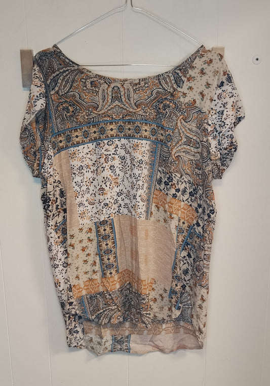 Blusa Only Donna Taglia 40 Fantasia Paisley Boho Chic Multicolor