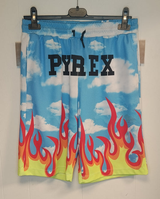 Pantaloncini Uomo Pyrex Taglia M Fantasia Flames Streetwear