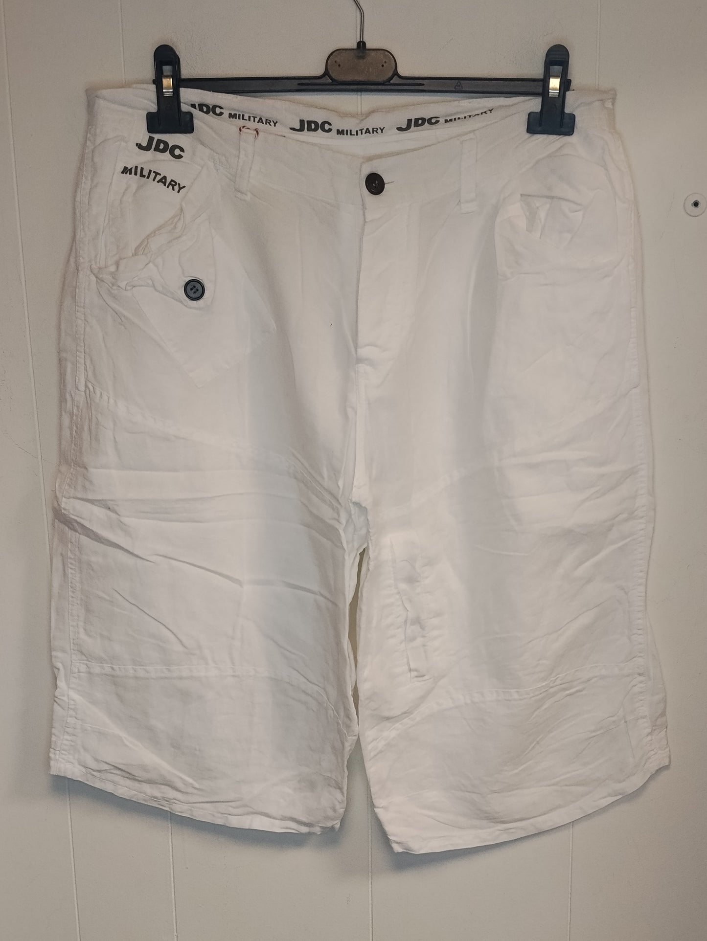 Bermuda Uomo JDC Military Taglia 54 Bianchi Cargo Casual