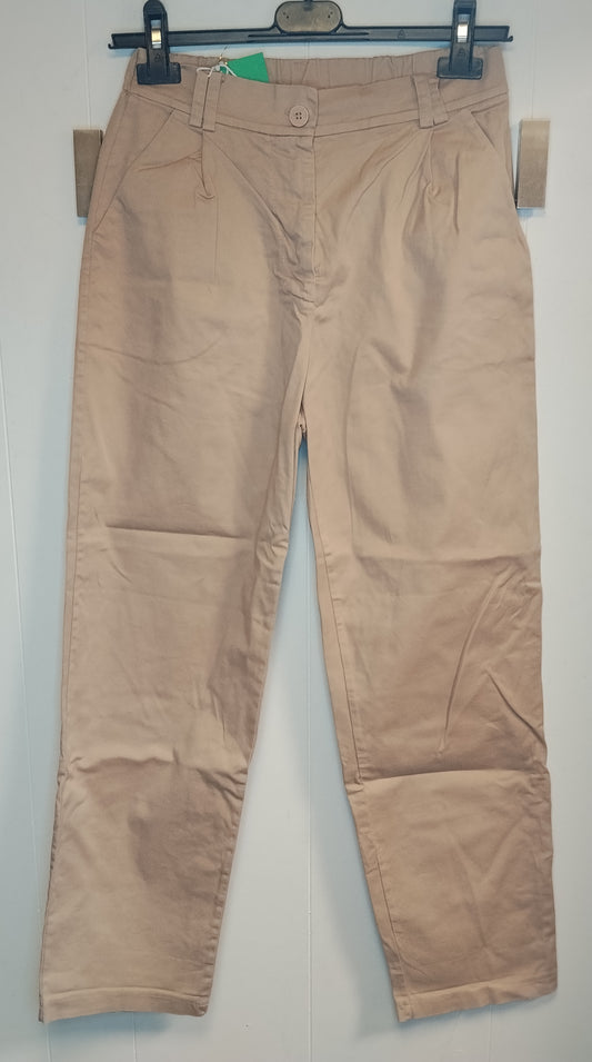 Pantaloni Donna Kiki Six Taglia M Beige Eleganti Casual