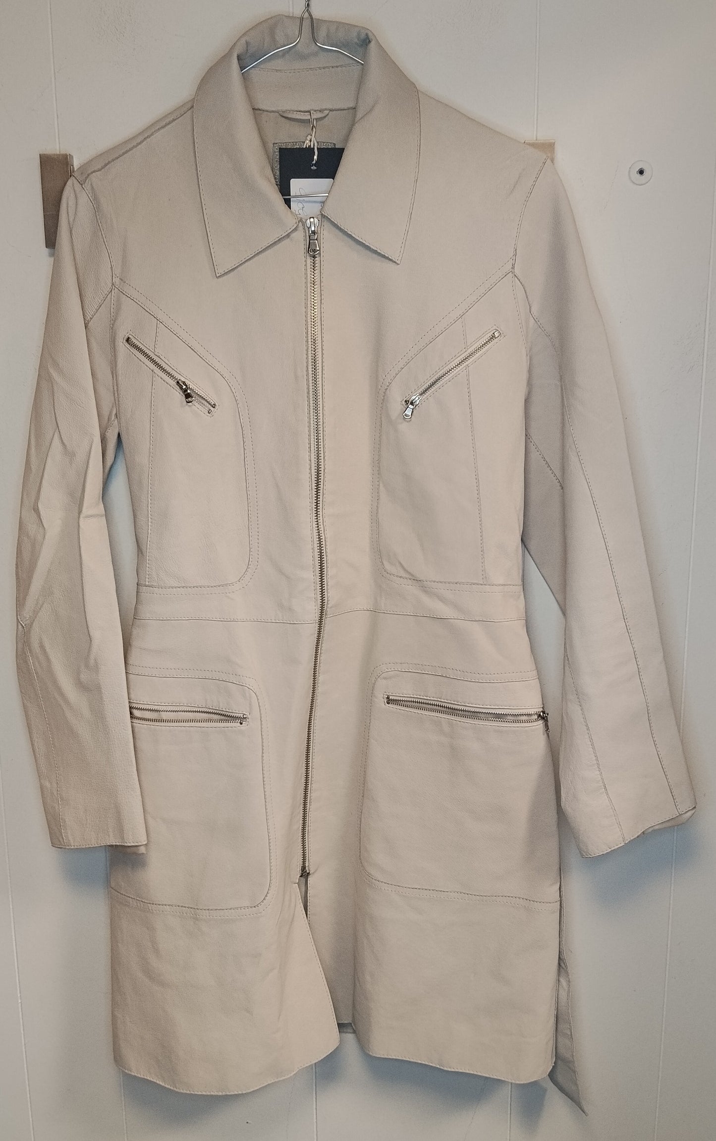 Trench Donna Conbipel Vera Pelle Taglia 42 Beige Elegante