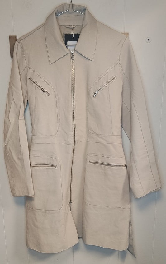 Trench Donna Conbipel Vera Pelle Taglia 42 Beige Elegante
