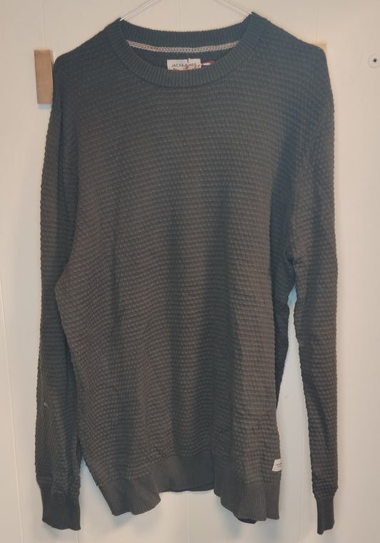 Maglione Uomo Jack & Jones Nero Texture Waffle Taglia XL