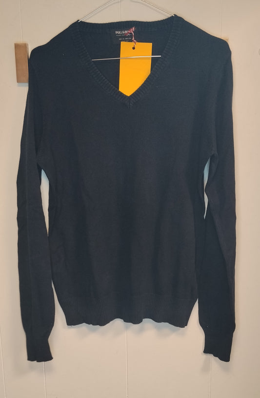 Maglione Uomo Pull & Bear Nero Scollo V Taglia M