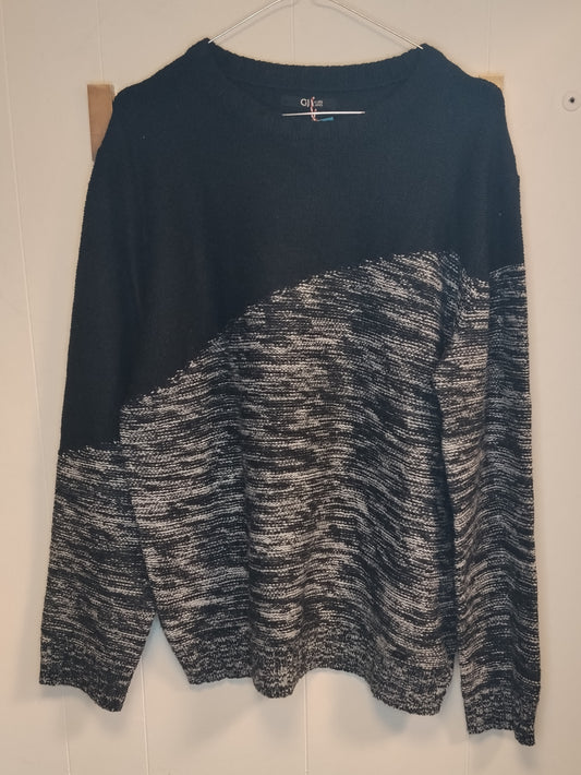Maglione Donna Gaudì Jeans Nero Mélange Oversize Taglia XL