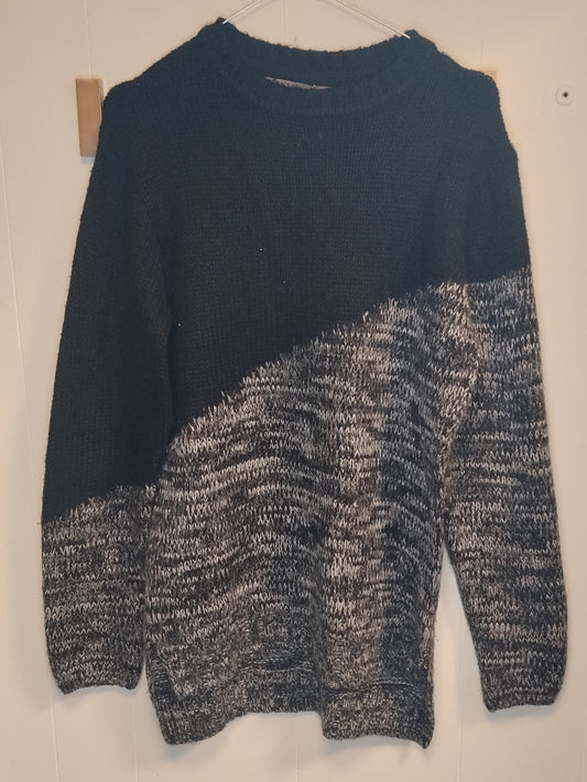 Maglione Donna Piazza Italia Nero e Grigio Mélange Taglia S