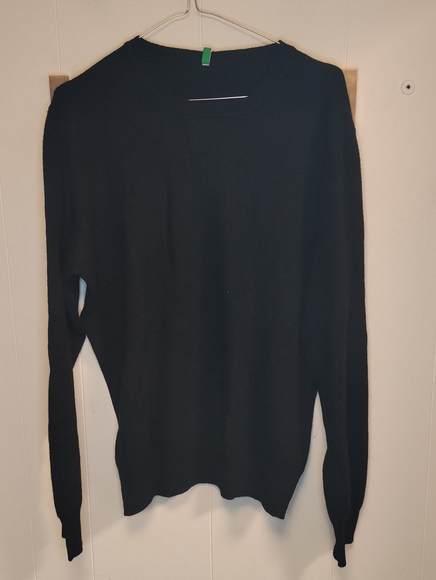 Maglione Uomo Benetton Nero Girocollo Basic Taglia M