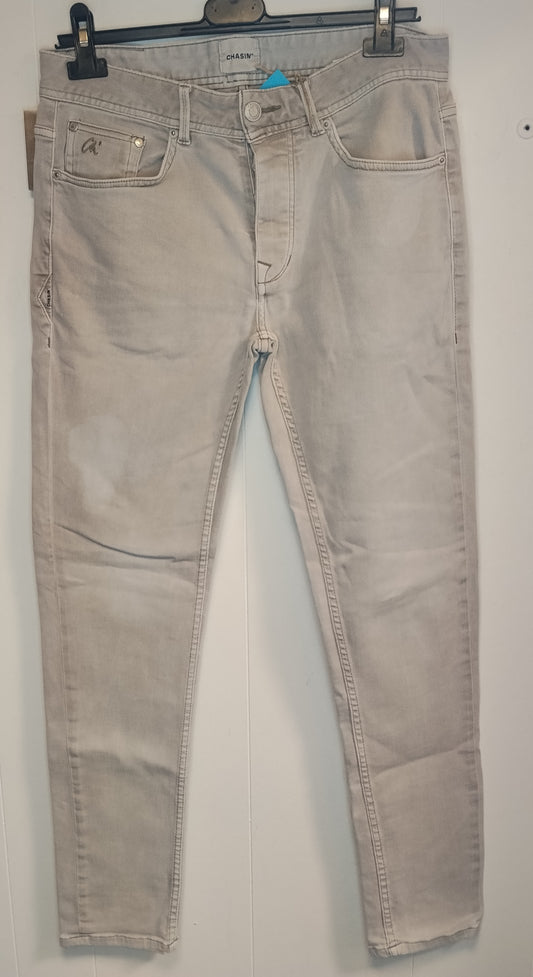 Jeans Uomo Chasin Beige Slim Fit Taglia 46