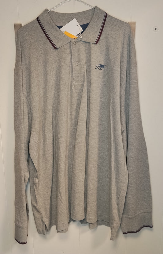 Polo Uomo Gymnasium Grigia Manica Lunga Taglia 6XL Nuova con Cartellino
