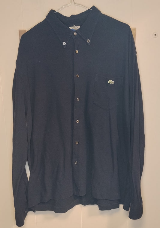 Camicia Uomo Lacoste Blu Navy Manica Lunga Taglia L con Taschino