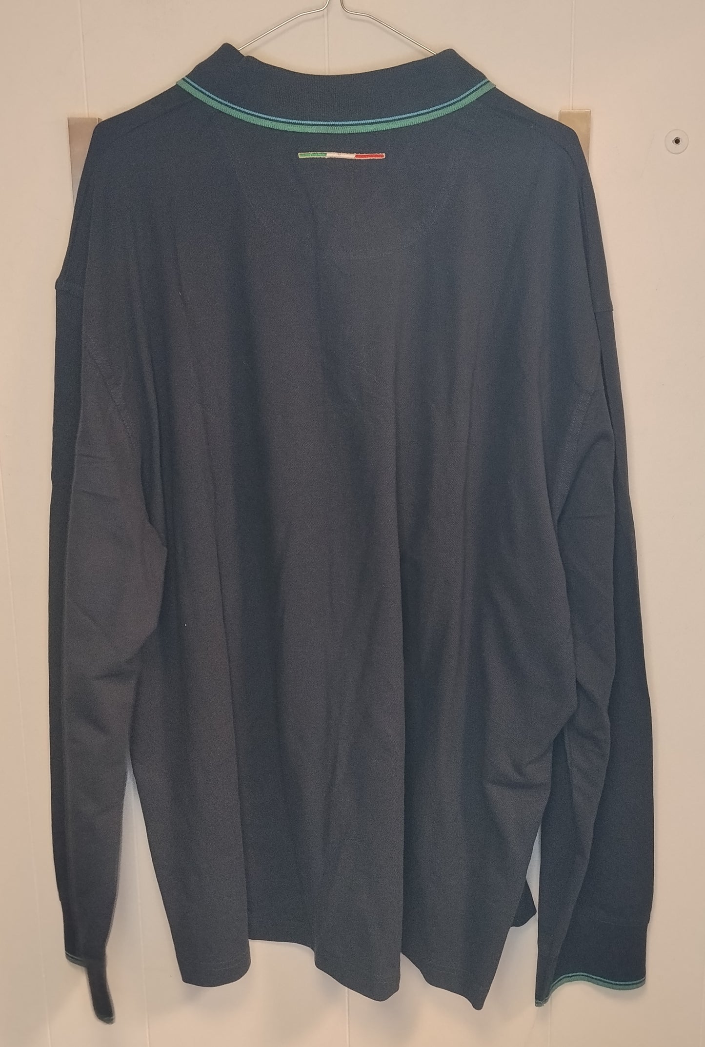 Polo Uomo Gymnasium Blu Navy Manica Lunga Taglia 5XL Nuova con Cartellino