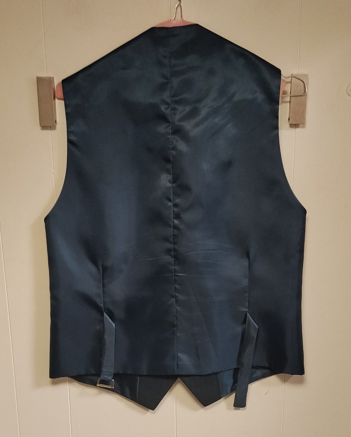 Gilet Uomo Johns Basic Taglia 48 Blu Gessato Elegante Classico