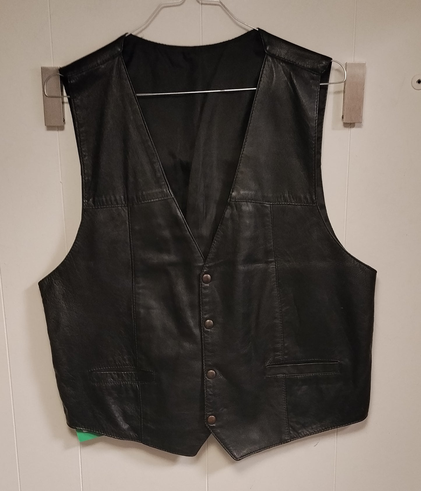 Gilet Uomo Vera Pelle Nero Taglia M Vintage Biker Classic
